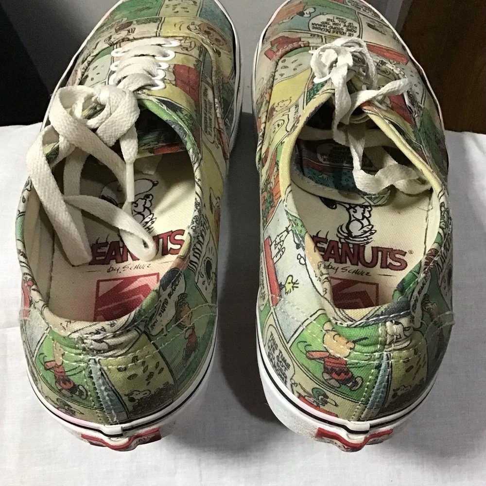 Vans x Peanuts Multicolor Canvas Sneakers Sz 9 Mn 10.5 Wm
